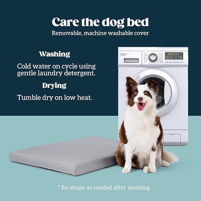 Cybarmour Indestructible Dog Bed - Outdoor Waterproof Chew Proof Dog Crate Pad - Orthopedic Kennel Mat for Aggressive Chewers - Large Breeds & Fits 36-Inch Crate - 35"x22", Limestone-Mewly Pet