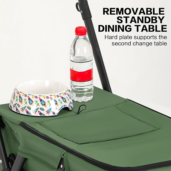 Pet Stroller Cat Dog Stroller Travel Folding Pet Carriers（Green）-Mewly Pet