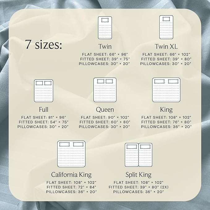 LuxClub 4 PC King Size Sheet Set Bed Sheets, Breathable Luxury Deep Pockets Wrinkle Free Cooling Sheets Machine Washable Hotel Bedding (King, Striped Light Blue)