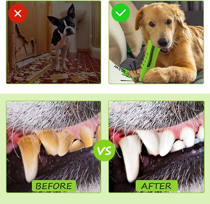 Dog Toys for Aggressive Chewers Large Medium Breed, Indestructible Dog Toothbrush Chew Toys, Squeaky Interactive Tough Extremely Durable, Dogs Toys to Keep Them Busy-Mewly Pet