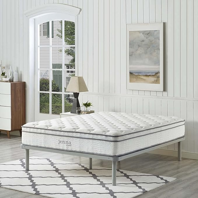 Modway Jenna 10” Innerspring and Memory Foam Queen Mattress With Individually Encased Coils