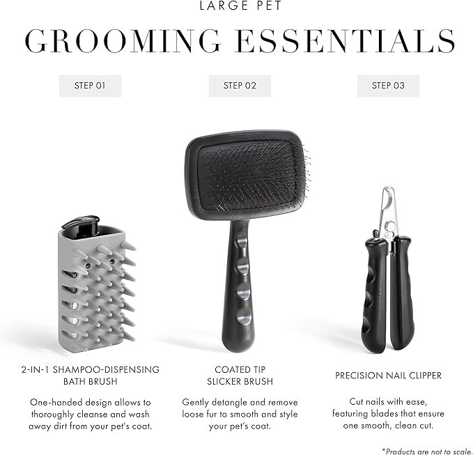 Tweezerman Dog and Cat Slicker Brush for Large Pets, Grooming Brush with Coated Bristles to Prevent Scratching and Ergonomic Handle-Mewly Pet