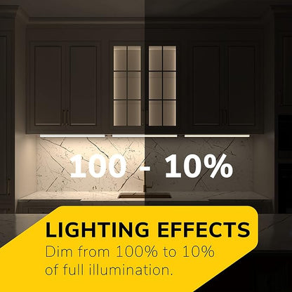 GETINLIGHT 30-inch Hardwired Only LED Under Cabinet Lighting, Daylight White(5000k), Dimmable, Matte White Finished, ETL Listed, IN-0201-14-WH-50