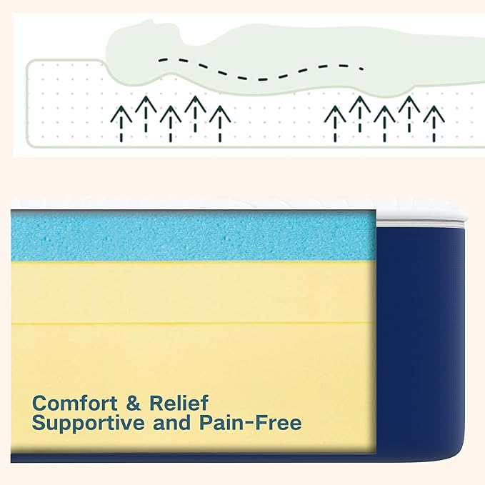 Swbvs Firm Double Mattress, 12 Inch Cooling Memory Foam Full Size Mattress with Removable Zippered Cover for Easy Cleaning, Pressure Relief & Firm Support