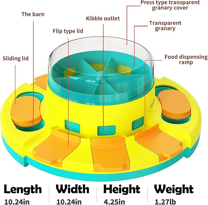 Dog Puzzle Toys for Dog Boredom and Mentally Stimulating, Interactive Slow Food Feeder Dispenser, Professional Level 2 in 1 for Large/Medium/Small Dog-Mewly Pet