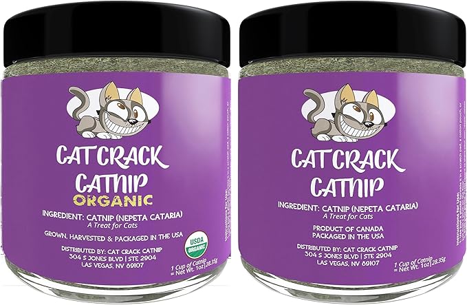 Cat Crack Catnip 1 Cup Bundled with Organic Catnip 1 Cup, Premium Blend Safe for Cats, Infused with Maximum Potency Your Kitty is Sure to Go Crazy-Mewly Pet