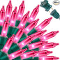 LAMPHOME Super-Bright Extendable Pink Christmas Lights Decoration 300Lights 63.8ft(2pk of 150L) UL Certified Mini Bulb String Lights Set for Outdoor Christmas Tree Garden Holiday Party Patio Decor