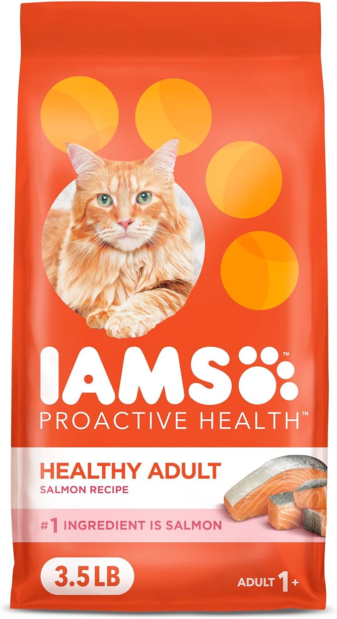 IAMS Proactive Health Adult Healthy Dry Cat Food with Real Salmon, 3.5 lb. Bag-Mewly Pet
