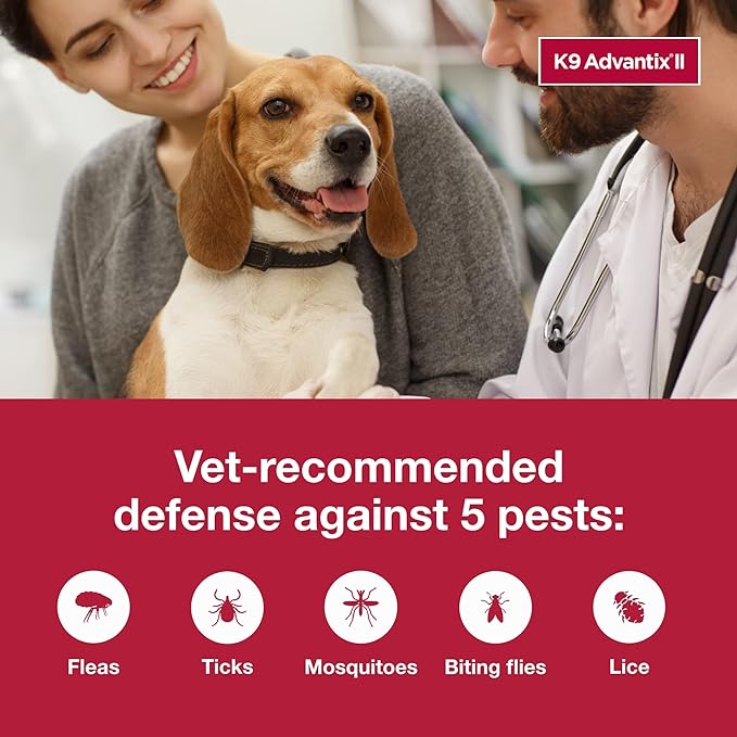 K9 Advantix II Medium Dog Vet-Recommended Flea, Tick & Mosquito Treatment & Prevention | Dogs 11-20 lbs. | 1-Mo Supply (Pack of 3)-Mewly Pet