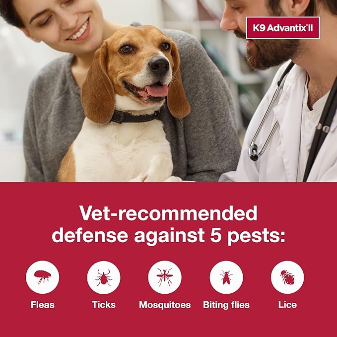 K9 Advantix II Medium Dog Vet-Recommended Flea, Tick & Mosquito Treatment & Prevention | Dogs 11-20 lbs. | 6-Mo Supply-Mewly Pet