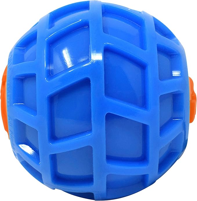 Nerf Dog 3in TPR EXO Squeak Ball - Blue/Orange-Mewly Pet