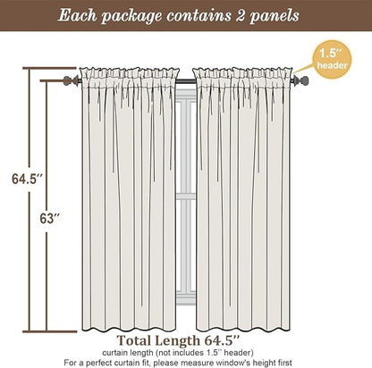Chyhomenyc Burgundy Sheer Curtains 63 Inches Long 2 Panels Set, Light Filtering Voile Window Drapes for Bedroom Living Room, 42Wx63L Inch, Burgundy, 2PCS