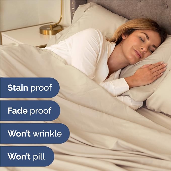 Queen Sheets Set 6 Piece - Includes 4 Pillowcases - Bed Sheets Queen Size - Soft Hotel Luxury Bedding - Cooling, Comfy, Cozy & Breathable - 1 Flat & 1 Fitted & 4 Pillowcases w/ Deep Pockets - Wheat