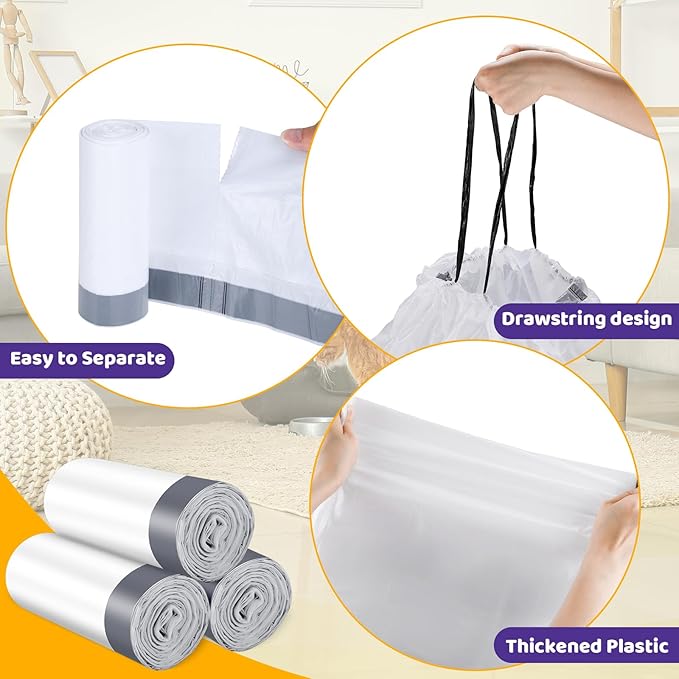 40 Count Cat Litter Liners Large, Jumbo Drawstring Extra Durable Pet Cat Pan Liners Extra-Thick Kitty Litter Box Bag 36" x 19"-Mewly Pet