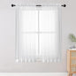 OWENIE Sheer White Curtains, Sheer Curtains 63 inch Length 2 Panels Set, Rod Pocket Voile Fimly Sheer Drapes for Living Room/Bedroom, 2pcs, Each 59" W x 63" L