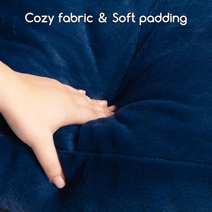 Hollypet Fluffy Plush Pet Cat Couch Sofa Soft Calming Pet Dog Sofa Beds for Medium Small Cats and Dogs, Cobalt Blue-Mewly Pet