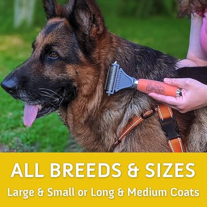 GoPets Grooming Kit Bundle with 2 Sided Dematting Comb and Deshedding Rake + Nail Clipper for Dogs and Cats Includes Nail File and Trimmer-Mewly Pet