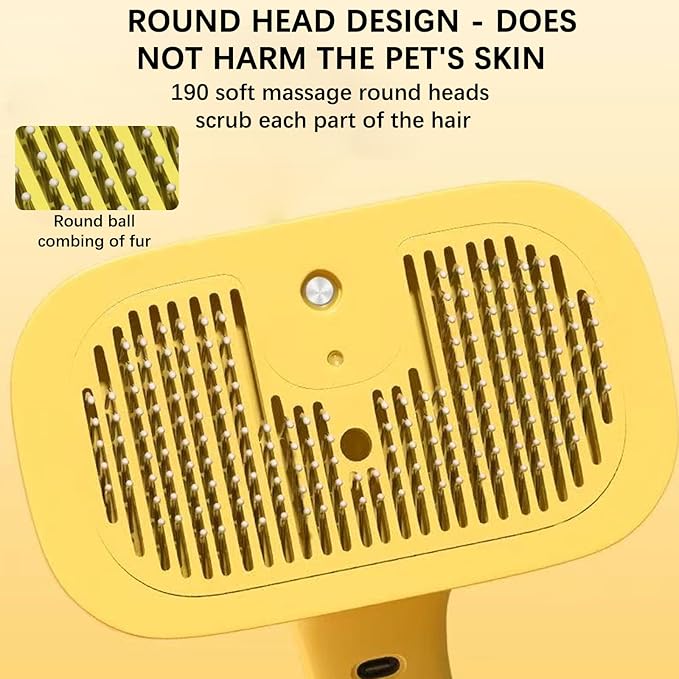 Pet Steam Brush Dog Four in One Multi-Purpose Cat Steam Brush Has Self-Cleaning Function Anti Static Massage Cleaning and Shedding Innovative Spray Function is Ideal for Cats and Dogs-Mewly Pet