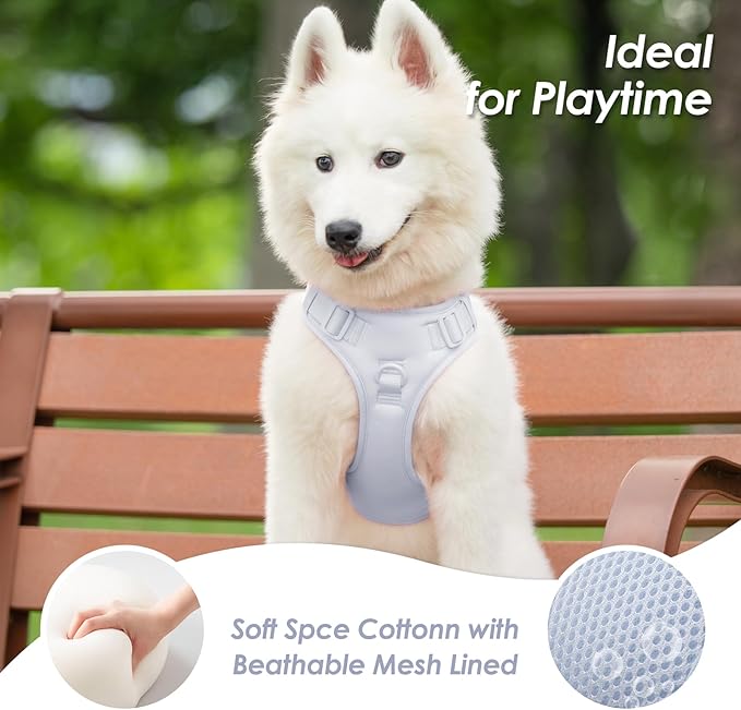 No Pull Dog Harness, Puppy Vest with Front Clip for Small Medium Large Sized Dog(Light Blue,XS)-Mewly Pet