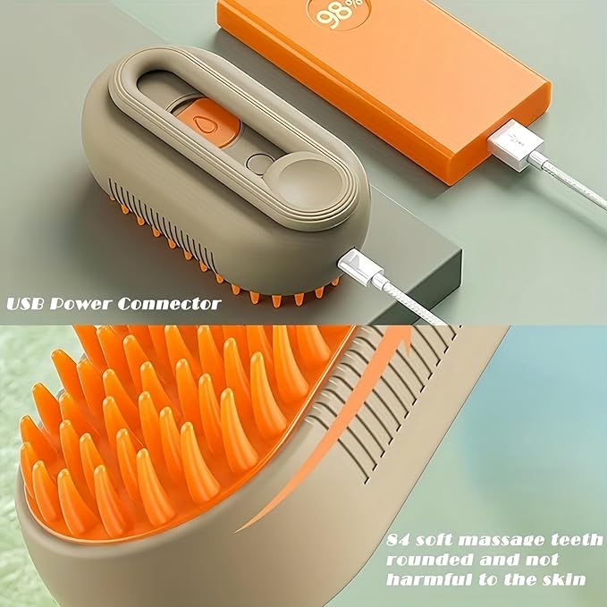 Cat Spritz Defur 3in1 Steamer Comb for Cats and Dogs Grooming Tool (White+Essence)-Mewly Pet