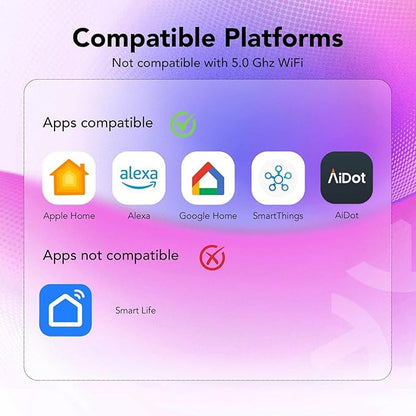 OREiN Matter Smart Light Bulb, Smart Light Bulbs Work with Apple Home, Alexa, Google Home, SmartThings, A19 Color Changing Light Bulbs 2.4Ghz WiFi, 800 Lumens Equivalent 60W 6Pack