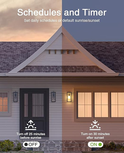 GHome Smart Switch, 3 Way Light Wi-Fi Switch Compatible with Alexa and Google Home, 2.4GHz Schedule Timer, Neutral Wire Required, 3-Way Installation and No Hub Required, FCC Listed (2-Pack), White