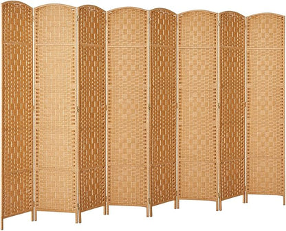 Rose Home Fashion Room Divider, 6 ft Tall Room Dividers and Folding Privacy Screens, 16in Privacy Screen 8 Panel Light Beige Space Temporary Wall Foldable Partition Separation