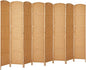 Rose Home Fashion Room Divider, 6 ft Tall Room Dividers and Folding Privacy Screens, 16in Privacy Screen 8 Panel Light Beige Space Temporary Wall Foldable Partition Separation