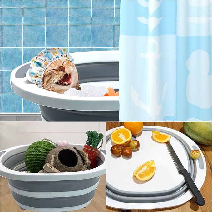 Fhiny Open Cat Litter Box, Small Litter Box for Kittens Low Entry Kitty Potty Pan Foldable Travel Toilet Waterproof for Indoor Small Pet Senior Cats 15.7"×12.5"-Mewly Pet