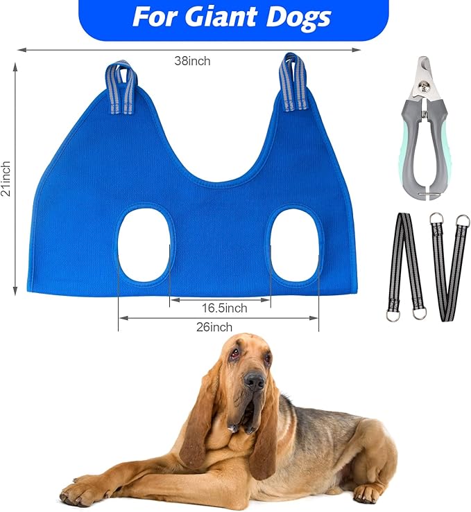 Pet Grooming Hammock for XXL Large Dogs with Nail Clippers/Nail Trimmers/Grooming Scissors, Dog Grooming Harness for Nail Trimming, Pet Grooming Sling Helper-Mewly Pet