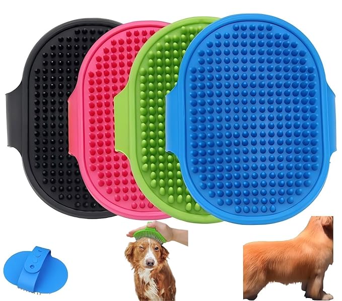 4PCS Cat Self-Groomer, Indoor Cat Brush, Adjustable Silicone Self-Cleaning Massage Tool for Dogs and Cats Scrubbing, Bathing, Massage, Hair Cleaning-Mewly Pet