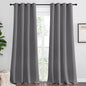 NICETOWN Bedroom Blackout Curtains Panels, 1 Pair, 55 inches by 94 Inch, Grey, Triple Weave Energy Saving Thermal Insulated Solid Grommet Blackout Draperies for Patio