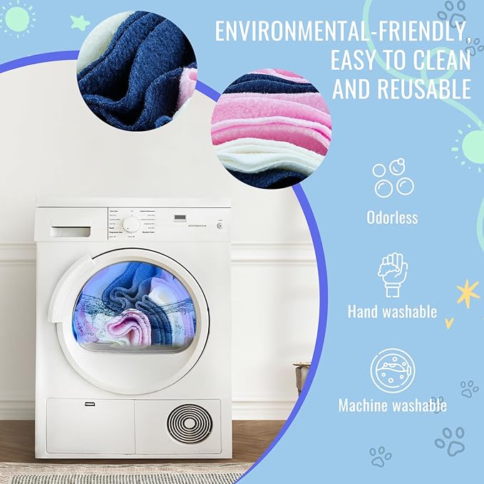 Pet Snuffle Ball, Puzzle Sniffing Interactive Dog Ball for Blind Dogs Training Stress Relief Dog Enrichment Toys Treat Machine Washable (15cm, Classic Pink Blue White)-Mewly Pet