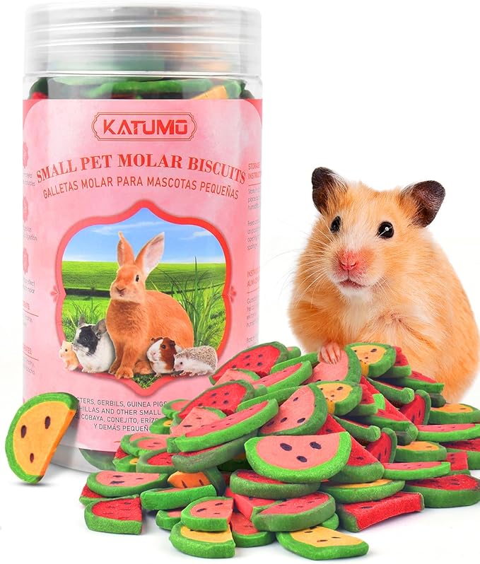 KATUMO Rabbit Chew Toys, 200g / 7oz Mixed Natural Timothy Hay Beet Pumpkin Carrot Chew Toys and Treats for Hamster, Chinchilla, Guinea Pig, Rabbit, Small Animals Molar Snacks-Mewly Pet