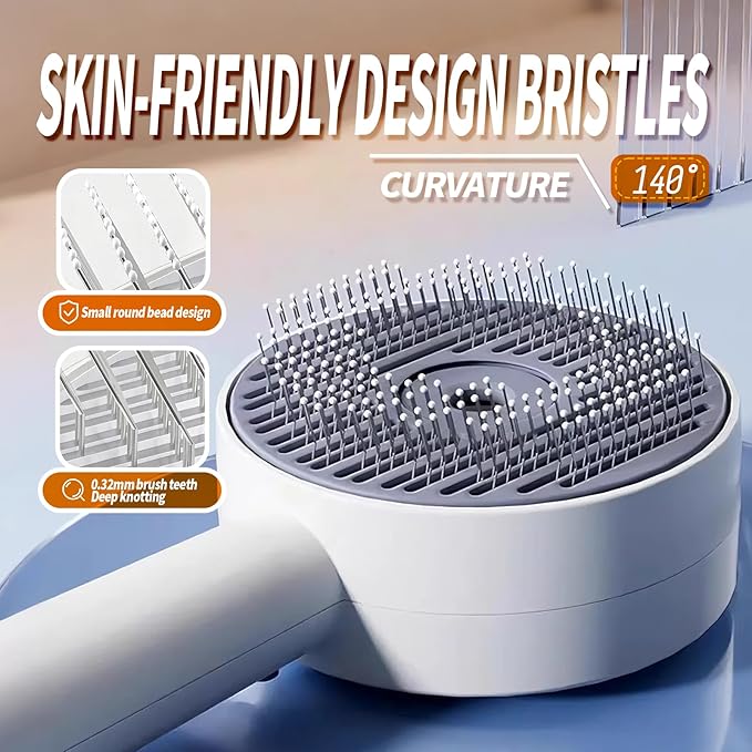 3 in 1 Cat Steam Brush, Self-Cleaning Anti-Static Pet Spray Hair Removal Comb for Cats with Release Button and Tank, Rechargeable Steam Brush for Shedding, Massage and Cleaning-Mewly Pet