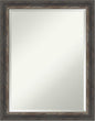 Amanti Art Brown Bathroom Mirror for Over Sink, 27x21 Bark Rustic Char Narrow Rectangle Vanity Mirror, Medium Country Rustic Frame, Hangs Horizonally and Vertically, Bathroom Wall Decor, Beveled Edge