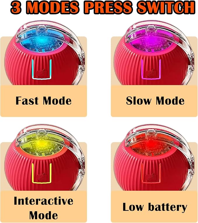 Cat Ball Toy,New Interactive Rolling Cats Dog Toy Balls 360° Smart Automatic Rolling Pet Ball, Fast Moving Toy for Dog,Interactive Toys for Cats (Blue)-Mewly Pet