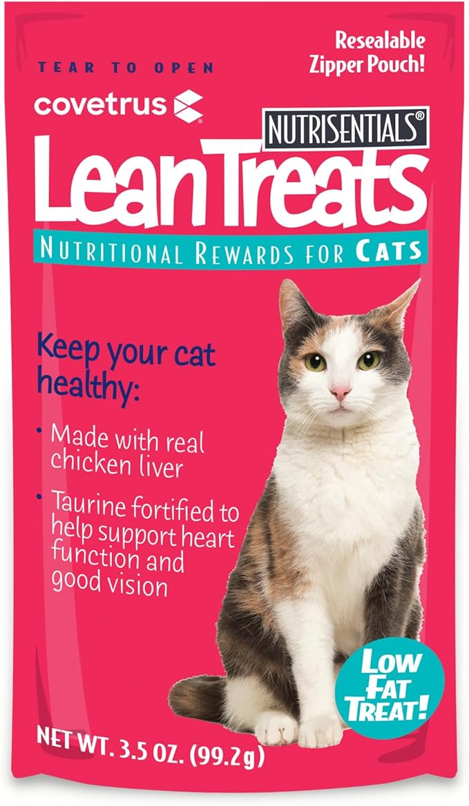 Covetrus Nutrisential Lean Treats for Cats - Soft Cat Treats for Small, Medium, Large Cats - Nutritional Low Fat Bite Size - Chicken Flavor - 10 Pack - 3.5oz-Mewly Pet