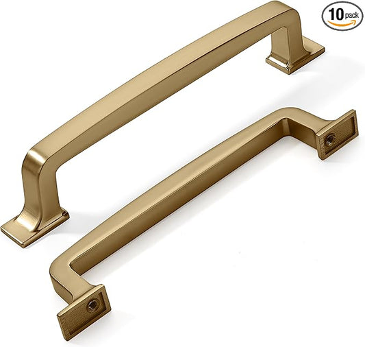 khtumeware 10 Pack 5 Inch Champagne Bronze Cabinet Pulls Warm Brass Drawer Pulls Kitchen Cabinet Hardware Kitchen Handles for Cabinets Cupboard Handles Drawer Handles