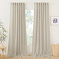 RYB HOME Semi Sheer Curtains 102 inches Long, Back Tab Light Filtering Half Privacy Window Curtains & Drapes for Bedroom Living Room, Angora, W 52 x L 102 inches, 2 Panels Set