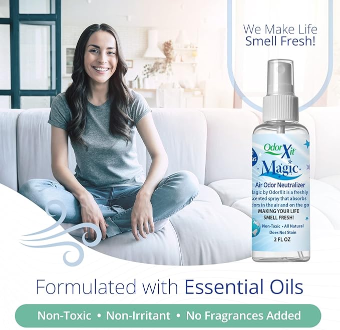 Magic Air Odor Neutralizer Spray, Powerful Dog & Cat Urine Odor Neutralizer, Safe Air Refresher for Home, Safe Odor Absorber for Pet, Closet & Any Strong Odor Remover, 2oz-Mewly Pet