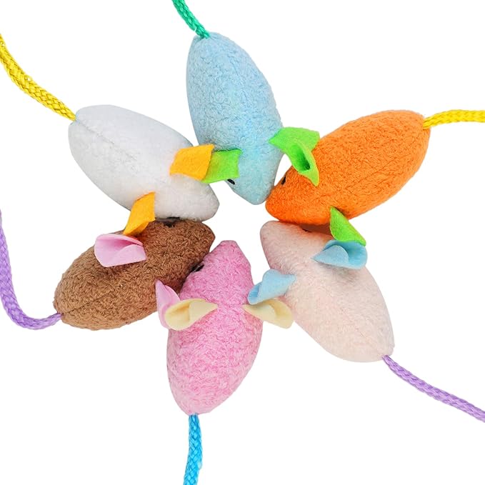 Catnip Toy - 6Pcs Cats Mouse Plush Cat Toys Realistic Cute Kitten Mice Filled Catnip for Cat Chew Toy1-Mewly Pet