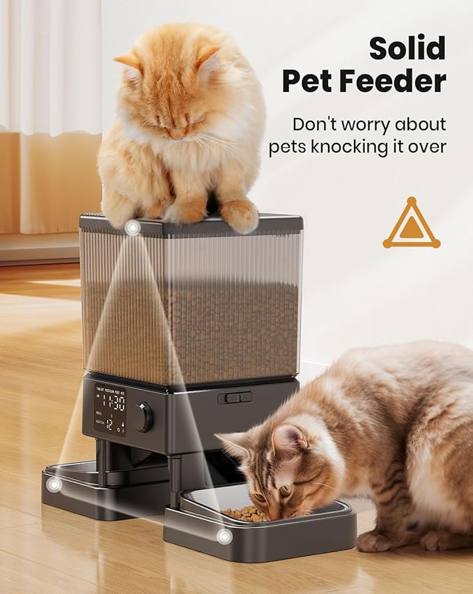 oneisall Automatic Cat Feeder for 2 Cats, 20 Cups/5L Automatic Cat Food Dispenser for Small Pets Indoor, Timed Cat Feeder for Dry Food-Mewly Pet