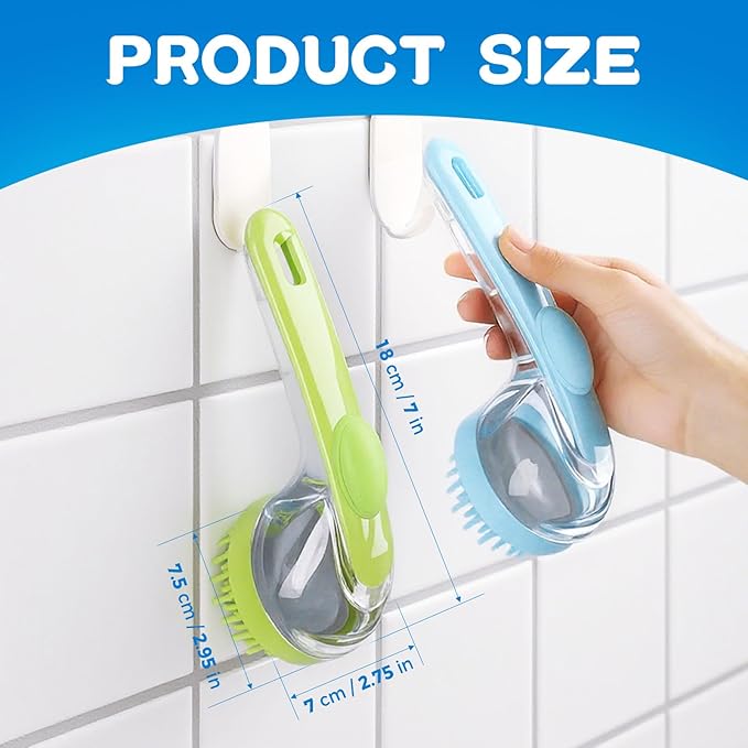 Dog Bath Brush, Silicone Pet Bath Brush with Soap Dispenser,Deep Cleansing & Gentle Massage for Dogs & Cats, Suitable for Long & Short Hair, Easy Grip, Bathing & Grooming(Green)-Mewly Pet