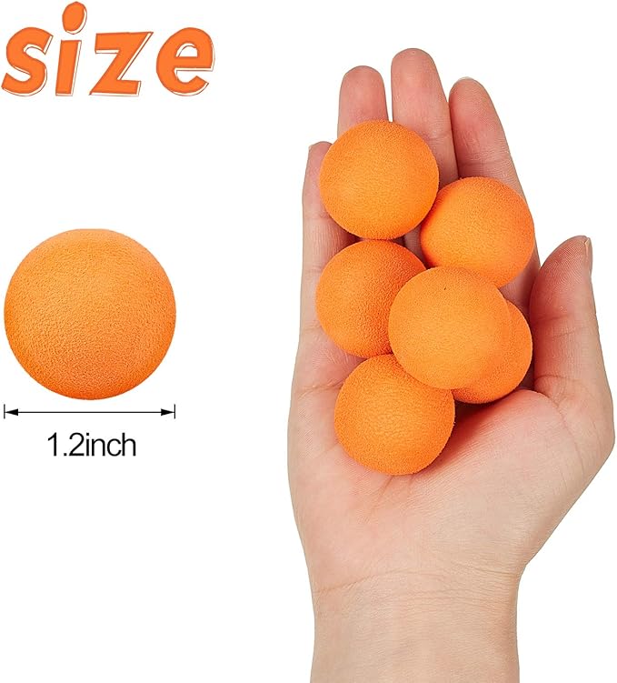 Frienda 24 Pieces Refill Balls Soft Orange Foam Balls Refills Approx 1. 1 Inch in Diameter, Soft Small Light Cat Ball Toys-Mewly Pet
