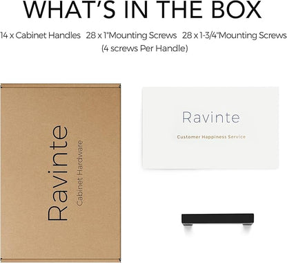 Ravinte 14 Pack 3 Inch Cabinet Handles Kitchen Square Matte Black Cabinet Pulls Black Drawer Pulls Cabinet Hardware Kitchen Handles