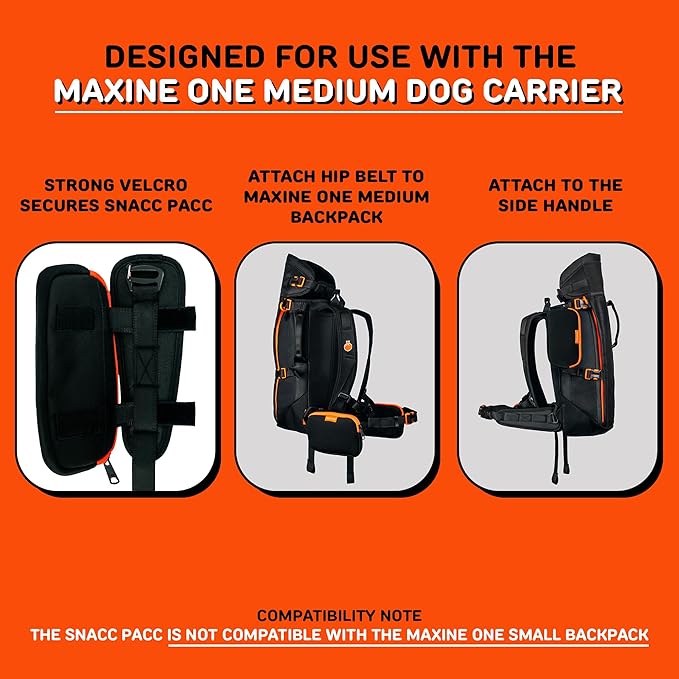 The Snacc Pacc Pouches by Little Chonk | Compatible with The Maxine One Medium Backpack Only | Two Neoprene Storage Compartments with Hip Belt Attachment-Mewly Pet