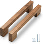 Walnut Square 5 in 2 pcs Wooden Drawer Pulls Handle pulls for cabinets Kitchen Cabinet Drawer pulls Cabinet Door Pull
