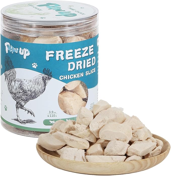 Freeze Dried Cat Treats, Raw Chicken Food for Dogs Cats, Single Ingredient, High Protein Natural Healthy Topper, 3.8 oz-Mewly Pet