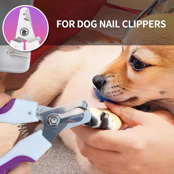 OneCut 6" Dog Nail Clippers for Small, Medium and Large Breed Professional Pet Nail Trimmers -Suitable for Cats, Rabbits and Guinea Pigs with Safety Guard to Avoid Over Cutting (Pink)-Mewly Pet